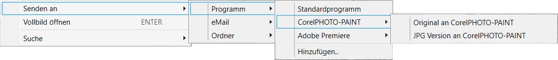 Senden an über Kontextmenü